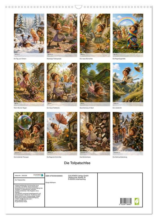 Produktbild: Die Tollpatschfee (Wandkalender 2027 DIN A2 hoch), CALVENDO Monatskalender