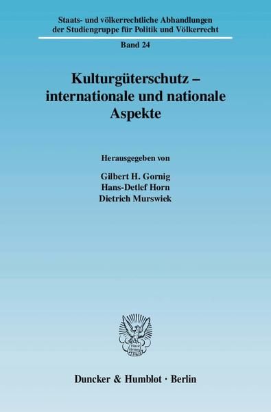 Produktbild: Kulturg&uuml;terschutz - internationale und nationale Aspekte.