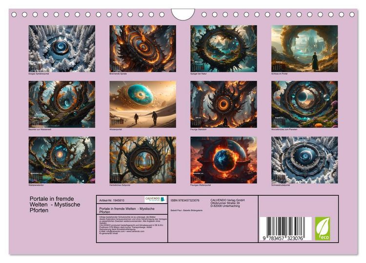 Produktbild: Portale in fremde Welten - Mystische Pforten (Wandkalender 2026 DIN A4 quer), CALVENDO Monatskalender