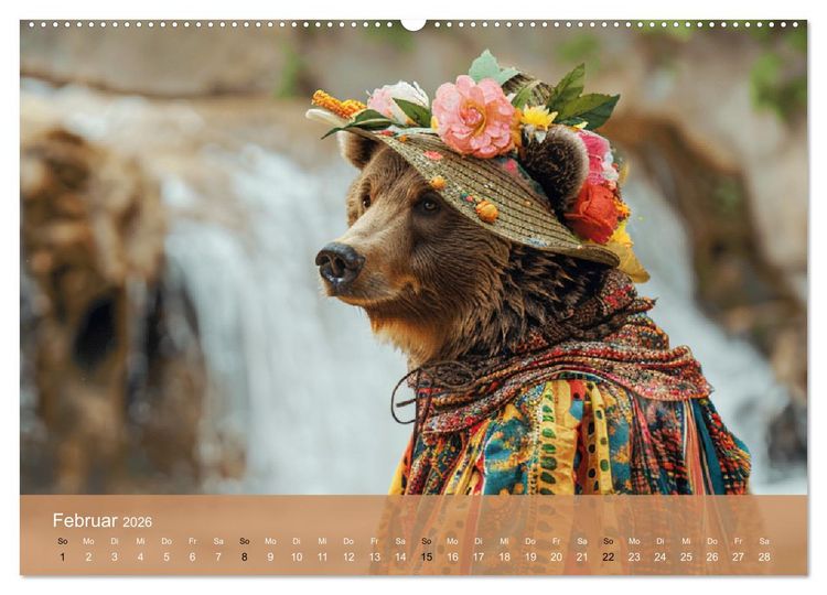 Produktbild: Waldtiere mit Stil. Tierische Trendsetter in der Natur (hochwertiger Premium Wandkalender 2026 DIN A2 quer), Kunstdruck in Hochglanz