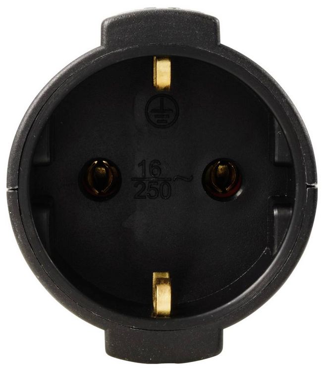 Produktbild: Sygonix SY-6629384 Schutzkontaktkupplung Polypropolene (PP) 250 V/AC Schwarz