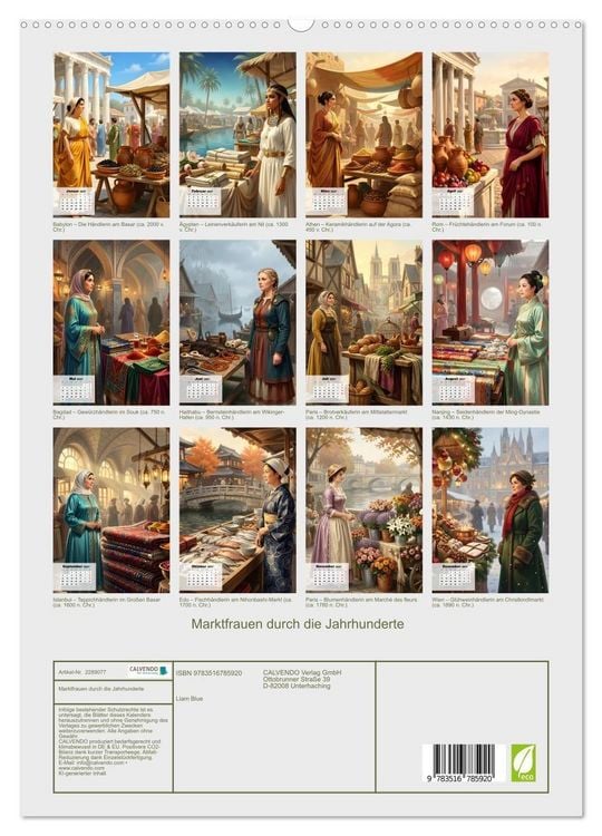 Produktbild: Marktfrauen durch die Jahrhunderte (hochwertiger Premium Wandkalender 2027 DIN A2 hoch), Kunstdruck in Hochglanz