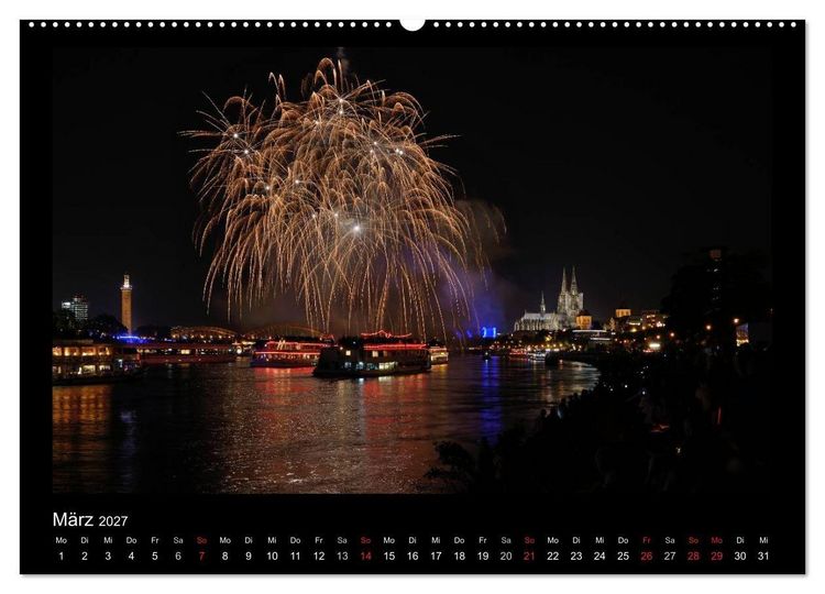 Produktbild: Feuerwerks - Impressionen (hochwertiger Premium Wandkalender 2027 DIN A2 quer), Kunstdruck in Hochglanz