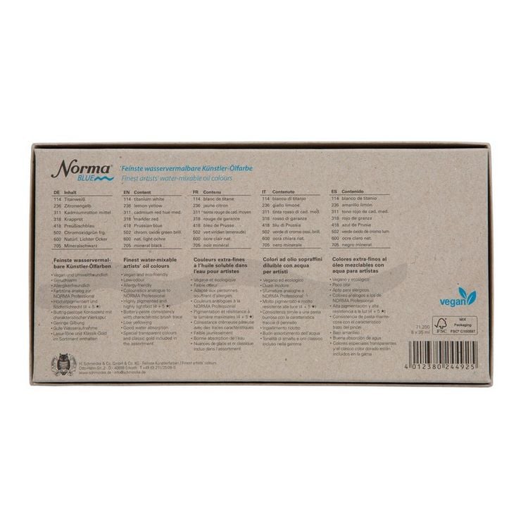 Produktbild: Schmincke Norma Blue Professional &Ouml;lfarben, Kartonset, 8 x 35 ml Tuben