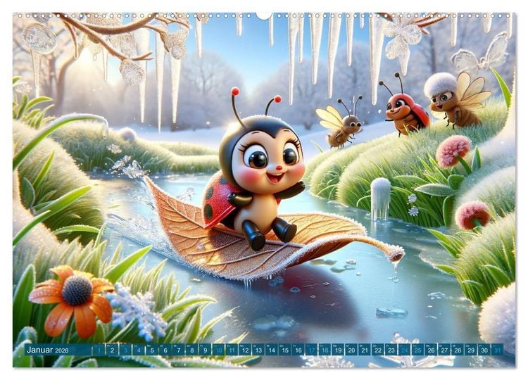 Produktbild: Kleine K&auml;fer, gro&szlig;e Abenteuer: Ein Jahreskalender f&uuml;r Kinder (Wandkalender 2026 DIN A2 quer), CALVENDO Monatskalender