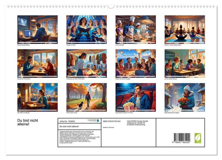 Produktbild: Du bist nicht alleine! (hochwertiger Premium Wandkalender 2026 DIN A2 quer), Kunstdruck in Hochglanz
