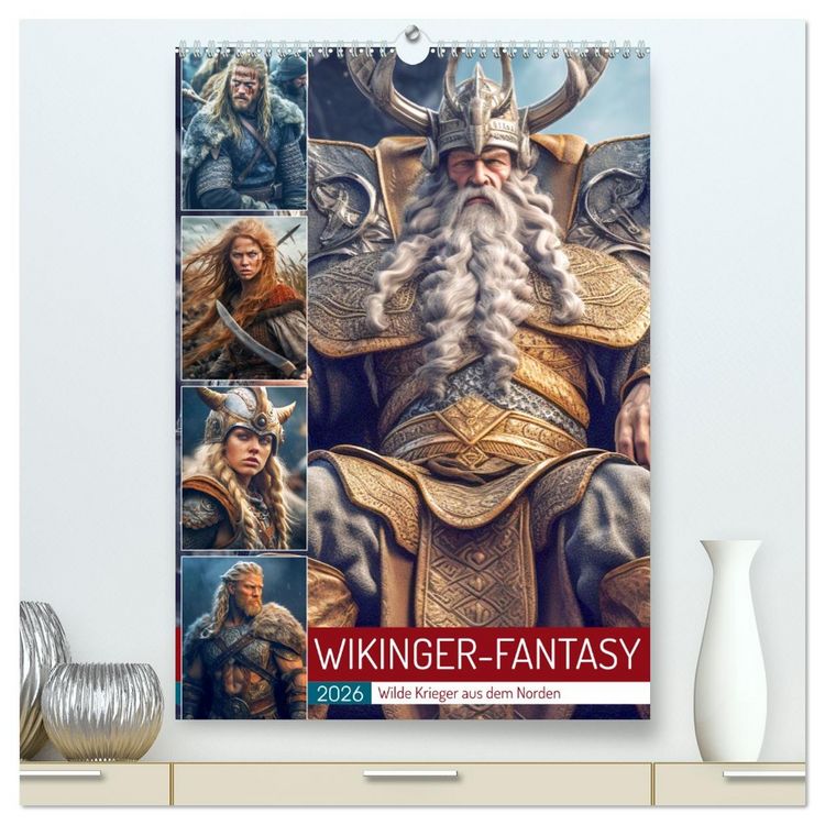 Produktbild: Wikinger-Fantasy. Wilde Krieger aus dem Norden (hochwertiger Premium Wandkalender 2026 DIN A2 hoch), Kunstdruck in Hochglanz