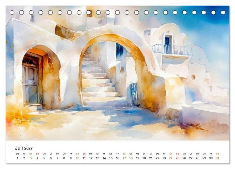 Produktbild: Mediterraner Glanz (Tischkalender 2027 DIN A5 quer), CALVENDO Monatskalender