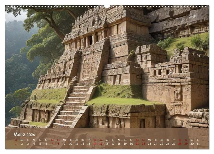Produktbild: Faszination Maya: Einblicke in eine versunkene Welt (hochwertiger Premium Wandkalender 2026 DIN A2 quer), Kunstdruck in Hochglanz