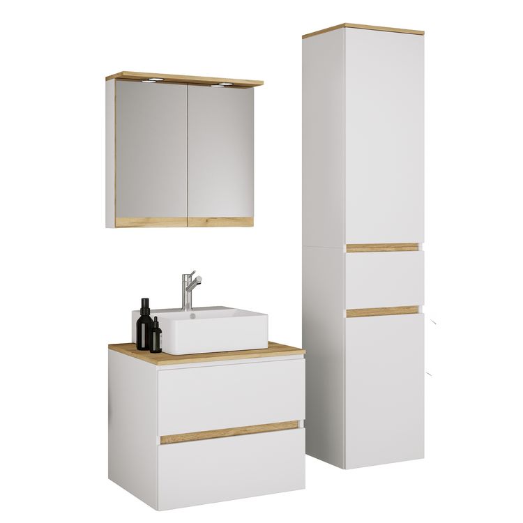 Produktbild: 4 tlg. Badm&ouml;bel-Set mit Waschbecken Cosila-A 60 cm