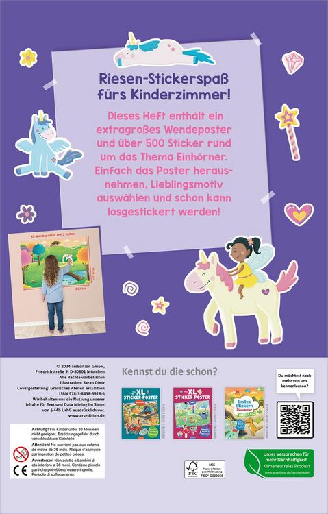 Produktbild: Mein XL Sticker-Poster Einh&ouml;rner