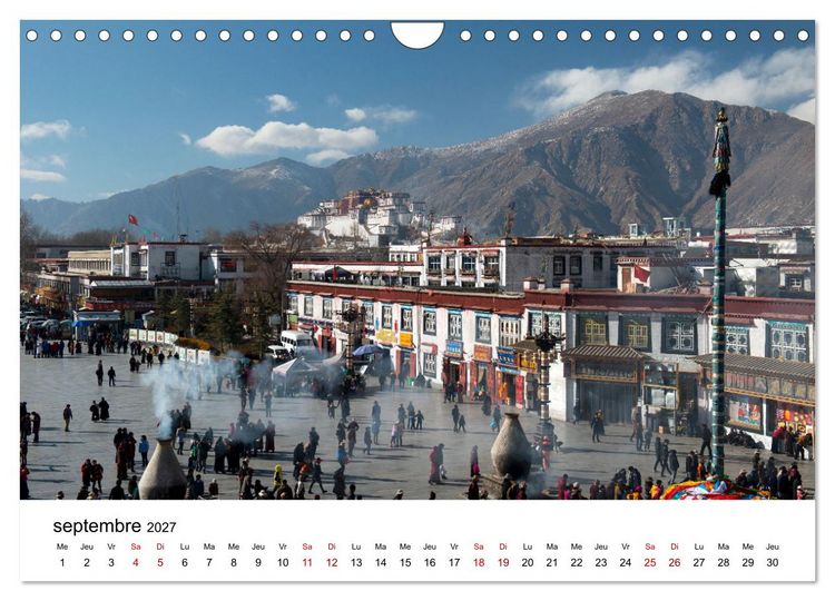 Produktbild: Monast&egrave;res et paysages du Tibet (Calendrier mural 2027 DIN A4 vertical), CALVENDO calendrier mensuel