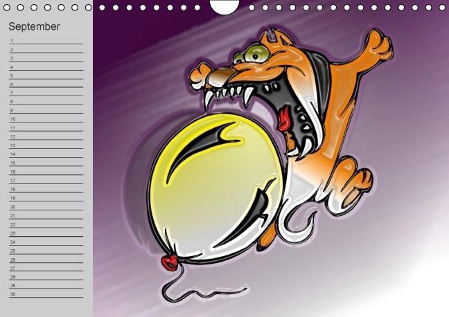 Produktbild: Hunde-Geburtstagskalender / Witziger Cartoon-Kalender (Wandkalender immerw&auml;hrend DIN A4 quer)