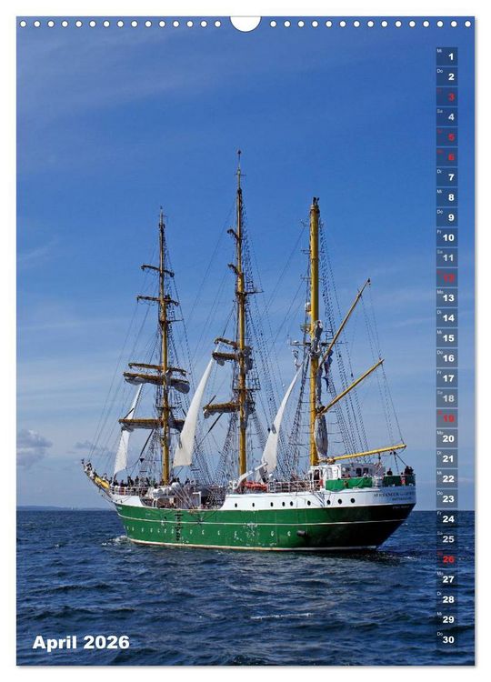 Produktbild: Segelromantik - Gro&szlig;segler auf der Ostsee (Wandkalender 2026 DIN A3 hoch), CALVENDO Monatskalender