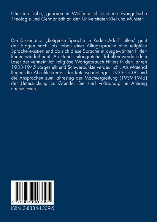Produktbild: Religi&ouml;se Sprache in Reden Adolf Hitlers