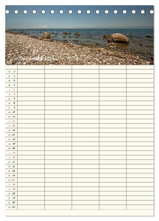 Produktbild: R&uuml;gen - Urlaubsparadies an der Ostsee - Familienplaner (Tischkalender 2026 DIN A5 hoch), CALVENDO Monatskalender