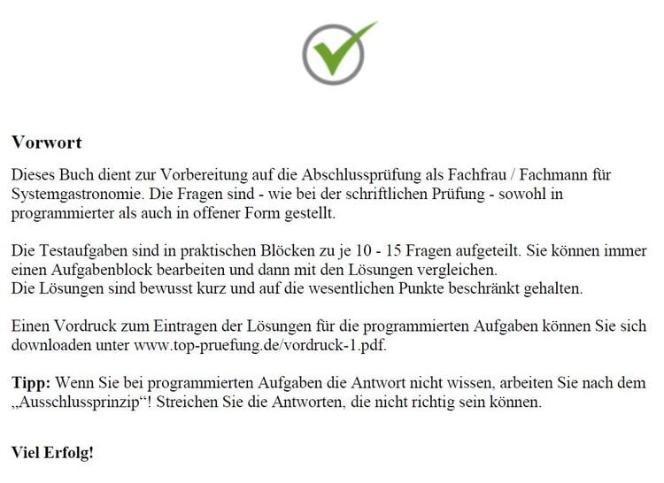 Produktbild: Top-Pr&uuml;fung Fachmann / Fachfrau f&uuml;r Systemgastronomie - 370 Aufgaben f&uuml;r die Abschlusspr&uuml;fung