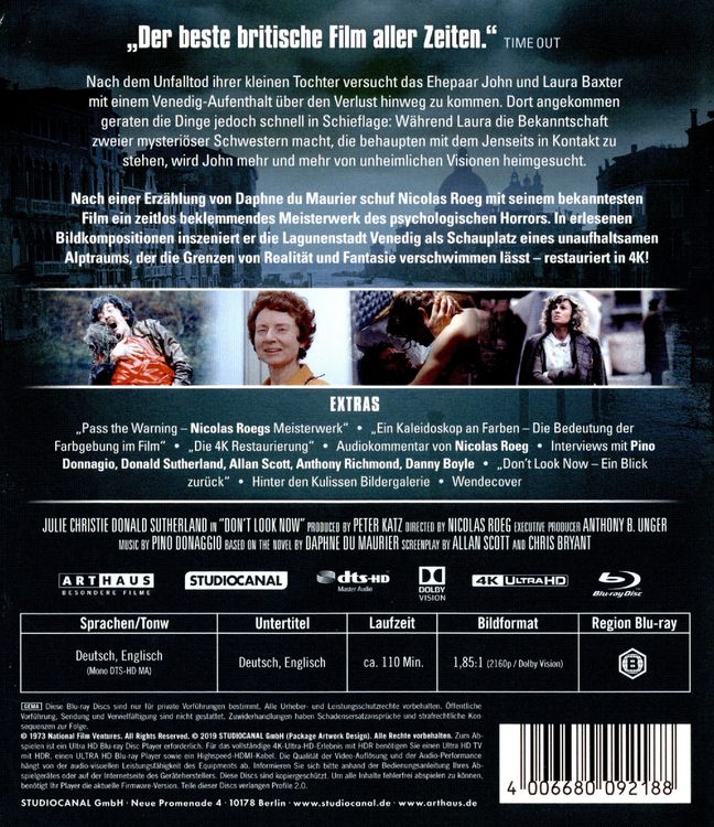 Produktbild: Wenn die Gondeln Trauer tragen (4K Ultra HD) (+ Bonus-Blu-ray 2D)