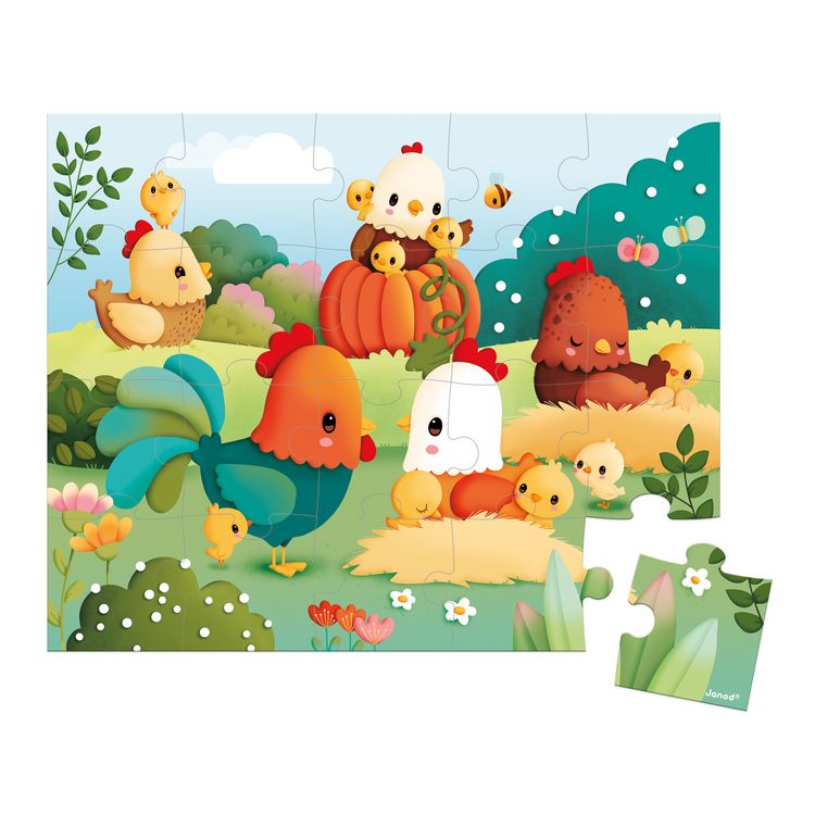 Produktbild: Puzzle Willkommen auf dem H&uuml;hnerhof &ndash; Spielspa&szlig; mit 20 Teilen