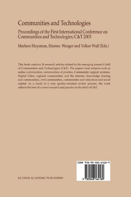 Produktbild: Communities and Technologies