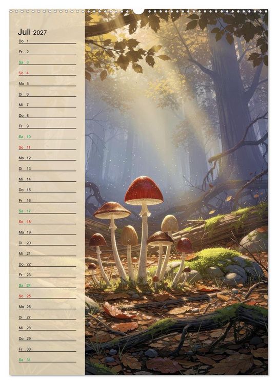 Produktbild: Pilze wie im M&auml;rchen (Wandkalender 2027 DIN A2 hoch), CALVENDO Monatskalender