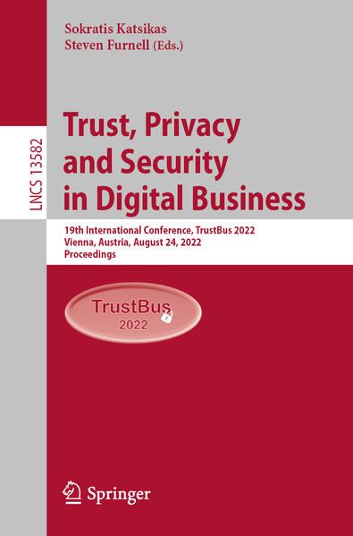 Produktbild: Trust, Privacy and Security in Digital Business