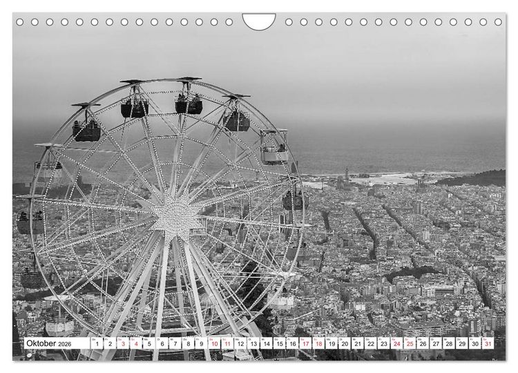 Produktbild: Barcelona Schwarz / Wei&szlig; Impressionen (Wandkalender 2026 DIN A4 quer), CALVENDO Monatskalender