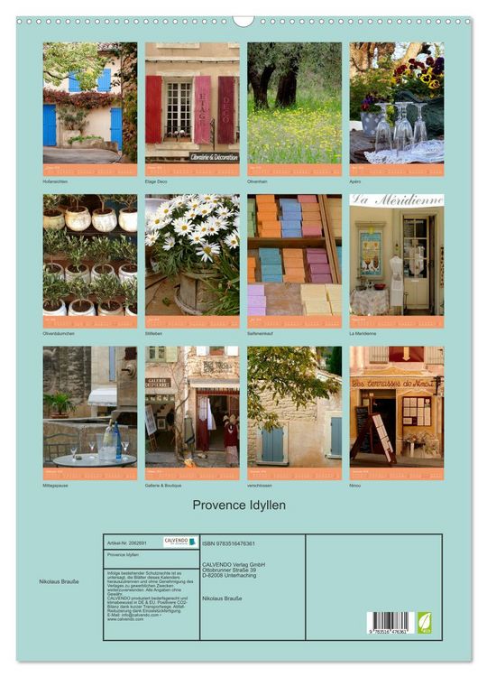 Produktbild: Provence Idyllen (Wandkalender 2026 DIN A2 hoch), CALVENDO Monatskalender