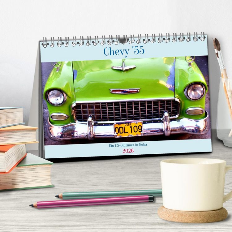 Produktbild: CHEVY '55 - Ein US-Oldtimer in Kuba (Tischkalender 2026 DIN A5 quer), CALVENDO Monatskalender