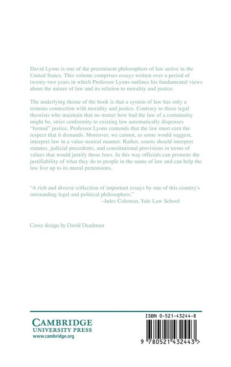 Produktbild: Moral Aspects of Legal Theory