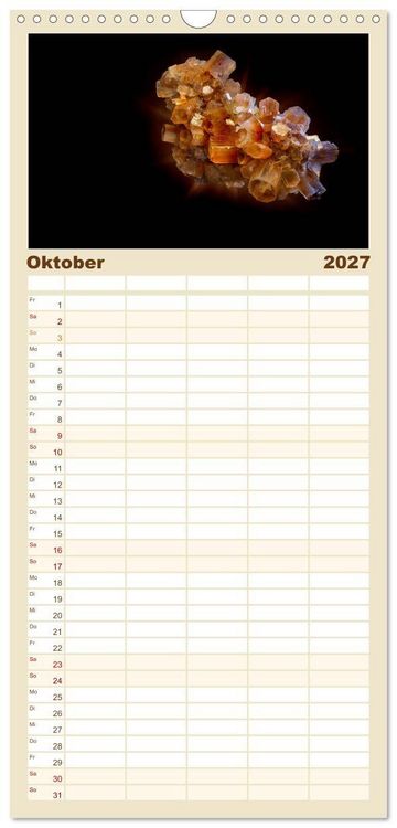 Produktbild: Familienplaner 2027 - MINERALIEN designed by nature mit 5 Spalten (Wandkalender, 21 x 45 cm) CALVENDO