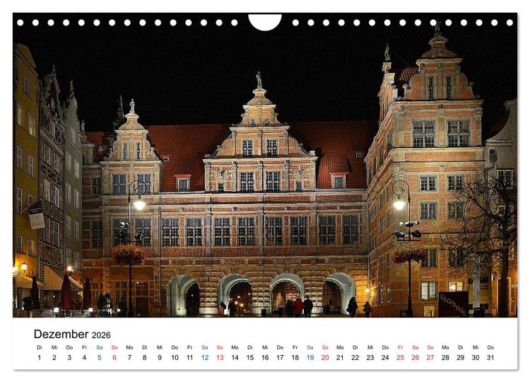 Produktbild: Das alte Danzig - Ein Stadtbummel am Abend (Wandkalender 2026 DIN A4 quer), CALVENDO Monatskalender