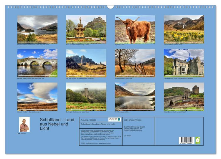 Produktbild: Schottland - Land aus Nebel und Licht (Wandkalender 2026 DIN A2 quer), CALVENDO Monatskalender