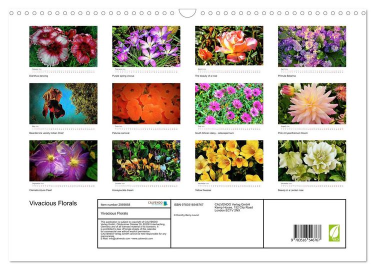 Produktbild: Vivacious Florals (Wall Calendar 2026 DIN A3 landscape), CALVENDO 12 Month Wall Calendar