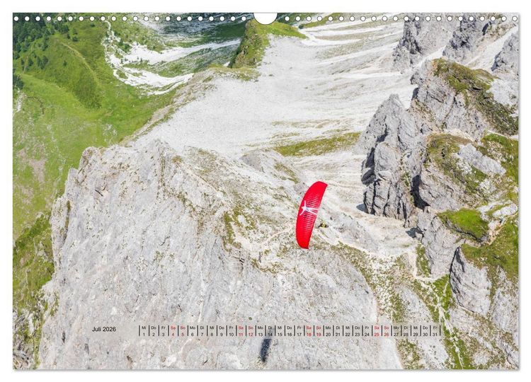 Produktbild: Paragliding - lautloses Schweben (Wandkalender 2026 DIN A3 quer), CALVENDO Monatskalender
