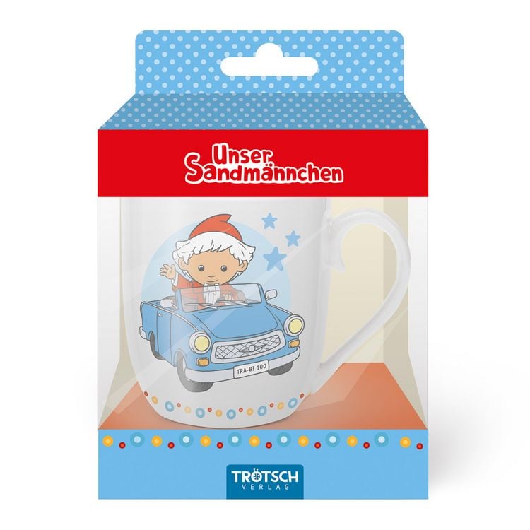 Produktbild: TR&Ouml;TSCH - Unser Sandm&auml;nnchen Kindertasse Geschenktasse aus Porzellan Sandm&auml;nnchen im Auto