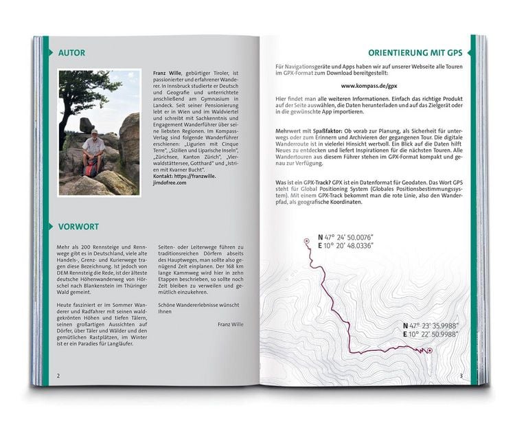 Produktbild: KOMPASS Wanderf&uuml;hrer Rennsteig, 10 Etappen