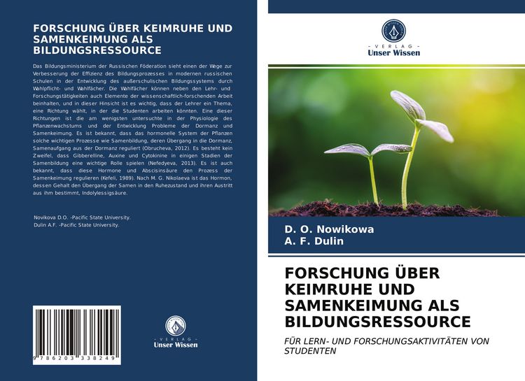 Produktbild: FORSCHUNG &Uuml;BER KEIMRUHE UND SAMENKEIMUNG ALS BILDUNGSRESSOURCE