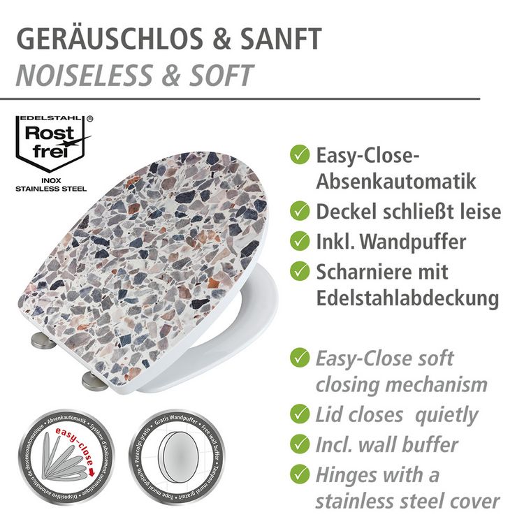 Produktbild: WC-Sitz Mod. Terrazzo High Gloss, aus bruchstabilem Thermoplast