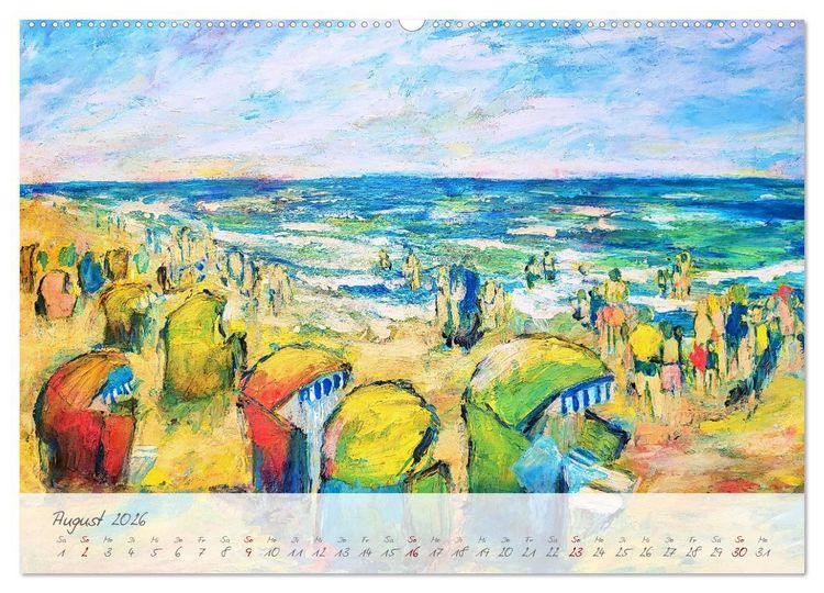 Produktbild: Gemalter K&uuml;stenzauber - Mit Pinsel und Farbe entlang der deutschen K&uuml;ste (Wandkalender 2026 DIN A2 quer), CALVENDO Monatskalender