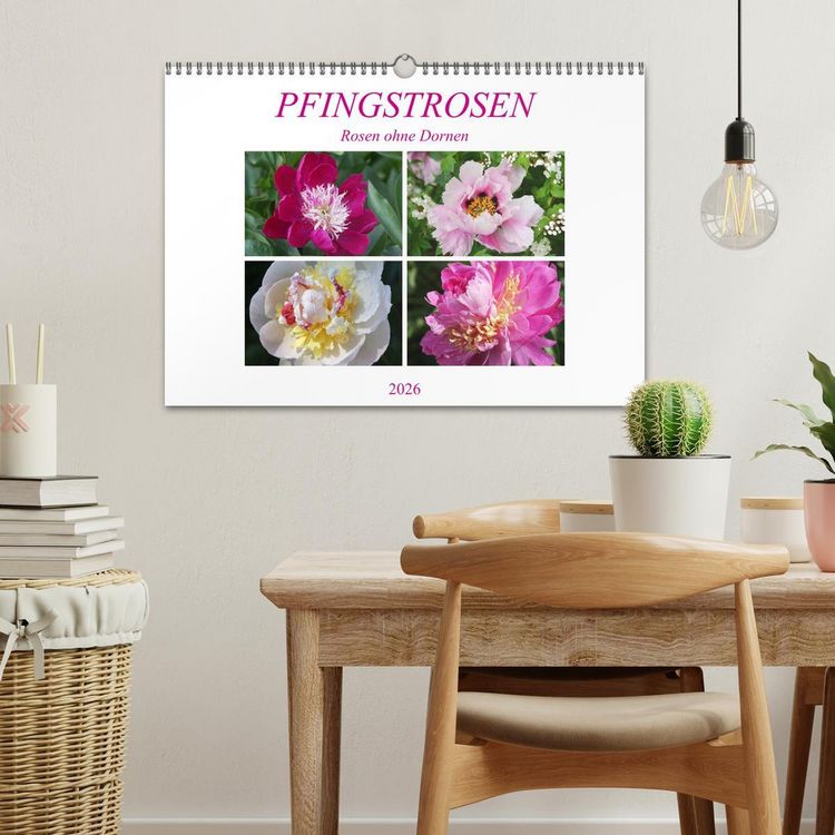 Produktbild: PFINGSTROSEN Rosen ohne Dornen (Wandkalender 2026 DIN A3 quer), CALVENDO Monatskalender