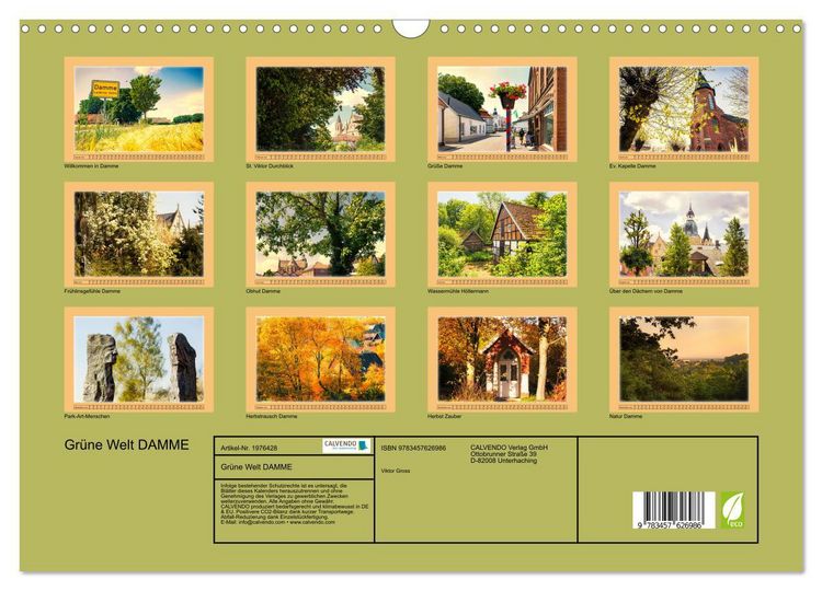 Produktbild: Gr&uuml;ne Welt DAMME (Wandkalender 2026 DIN A3 quer), CALVENDO Monatskalender