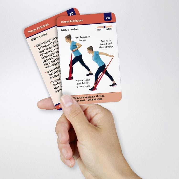 Produktbild: Trainingskarten: R&uuml;ckenfit mit TheraBand&reg; & Co.