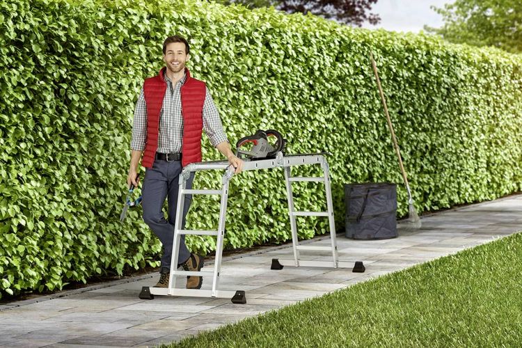 Produktbild: Hailo ProfiStep&reg; combi 7412-037 Aluminium Multifunktionsleiter Arbeitsh&ouml;he (max.): 4.35 m Silber 16.7 kg
