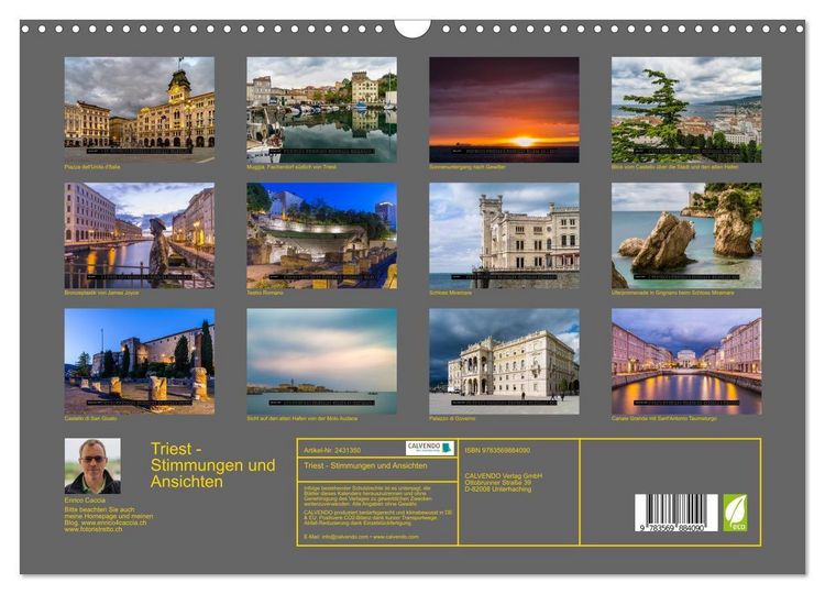 Produktbild: Triest - Stimmungen und Ansichten (Wandkalender 2027 DIN A3 quer), CALVENDO Monatskalender