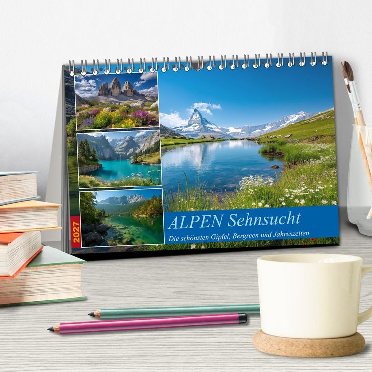Produktbild: ALPEN Sehnsucht (Tischkalender 2027 DIN A5 quer), CALVENDO Monatskalender