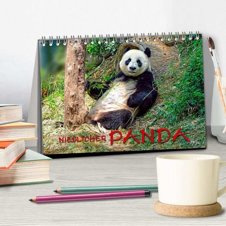 Produktbild: Niedlicher Panda (Tischkalender 2026 DIN A5 quer), CALVENDO Monatskalender