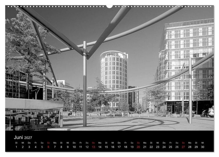 Produktbild: Hamburg monochrome Impressionen (Wandkalender 2027 DIN A2 quer), CALVENDO Monatskalender