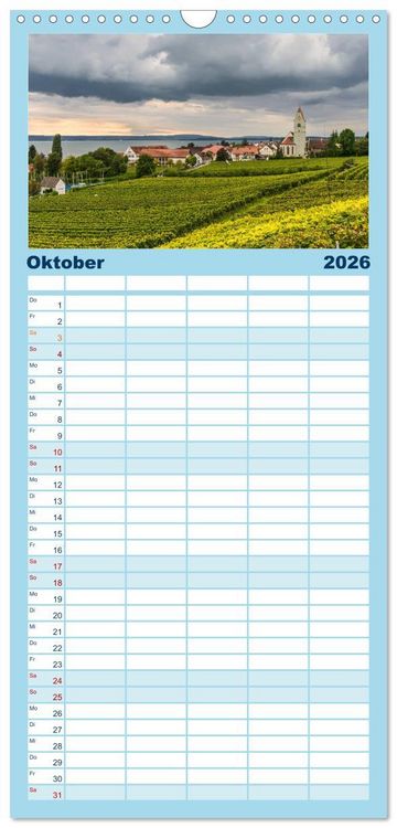 Produktbild: Familienplaner 2026 - Ansichten vom Bodensee mit 5 Spalten (Wandkalender, 21 x 45 cm) CALVENDO