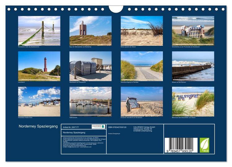 Produktbild: Norderney Spaziergang (Wandkalender 2026 DIN A4 quer), CALVENDO Monatskalender
